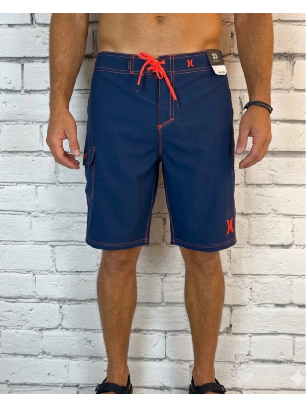 Men’s Hurley Blue Board Shorts size 33 One and Only Board Shorts Cargo SWIM NWT